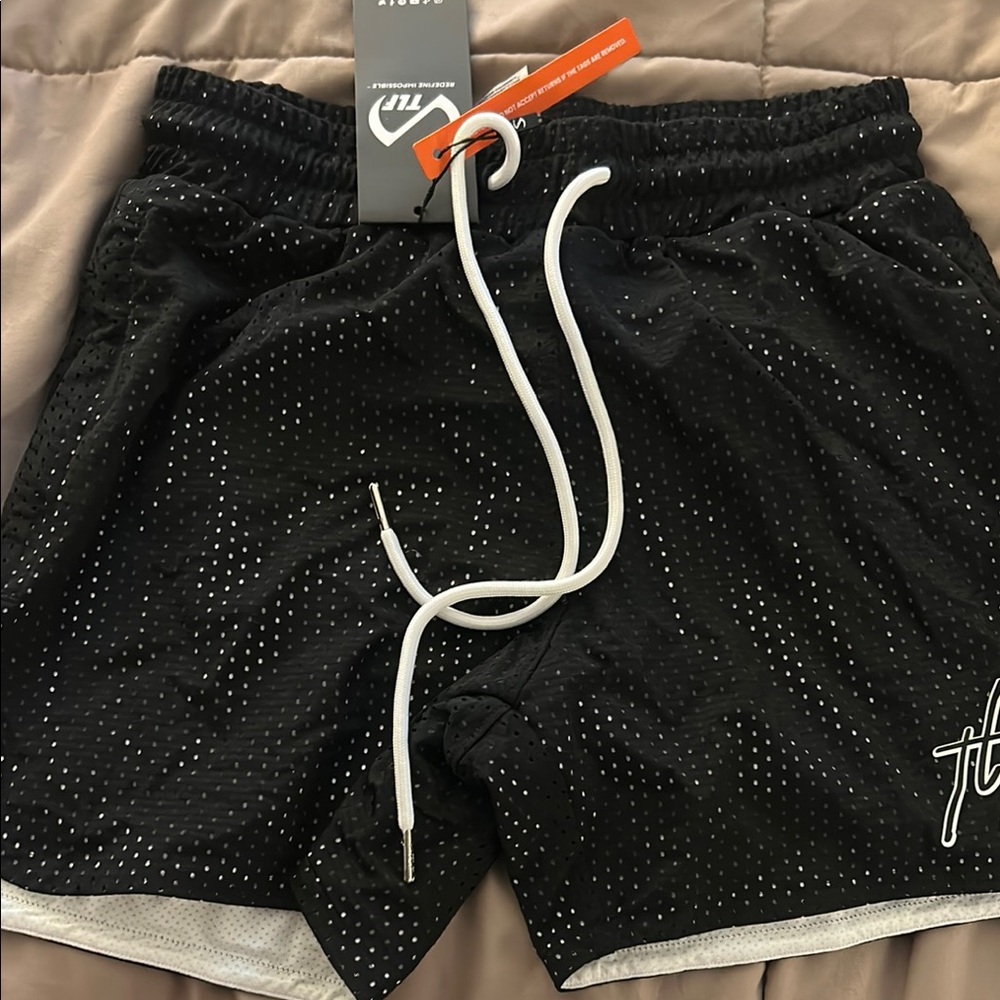 Black Mesh Athletic Shorts